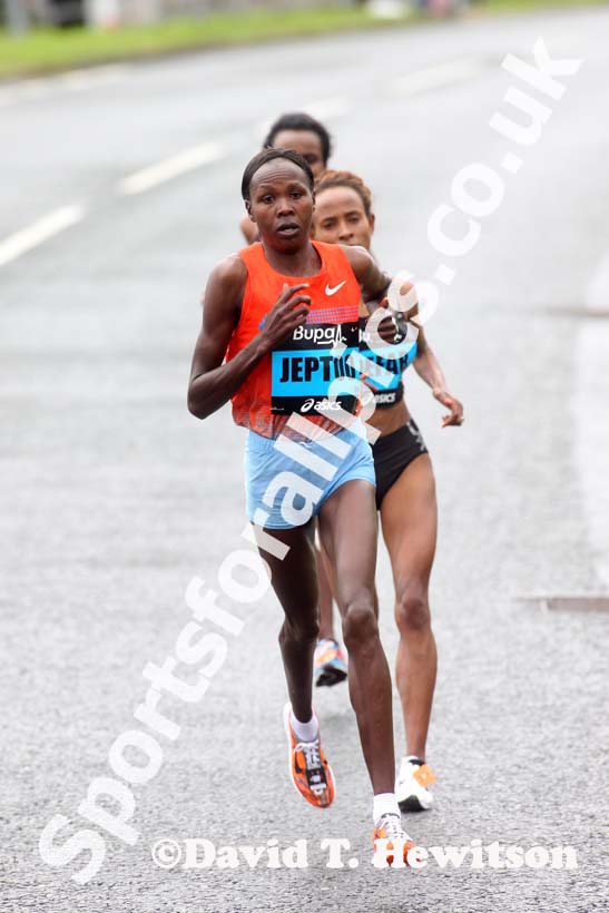 Priscah Jeptoo leads the BUPA Great North Run.